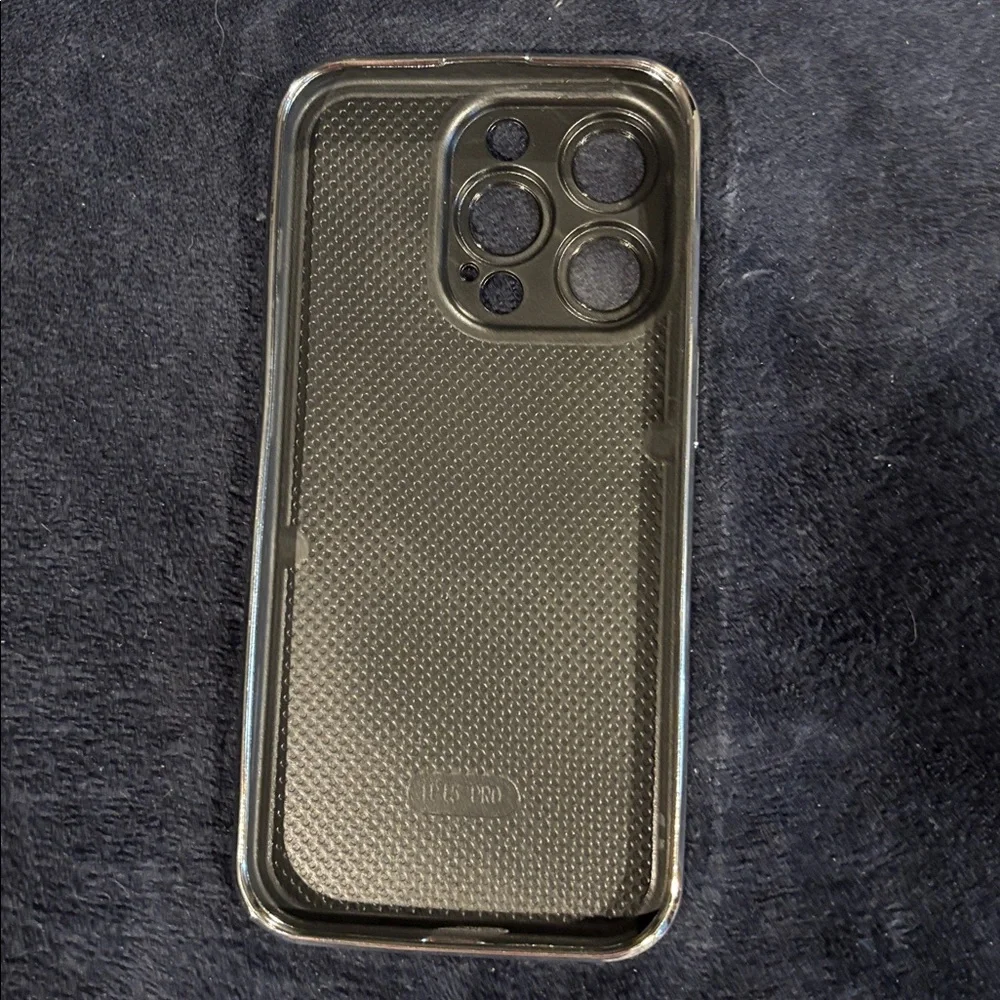 Silver Glass Apple Design I-Phone15 pro Case. SzOS